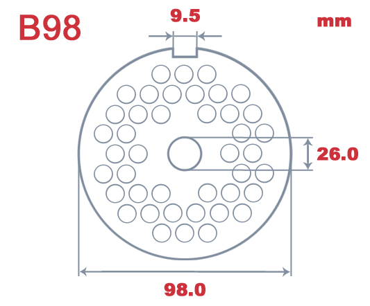 B98 L&W INOX 16mm Hole Plate|Unger B98|Barnco
