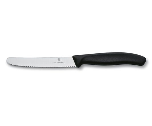 Victorinox Steak & Tomato Knife Wavy 11cm Black|Table Cutlery|Barnco